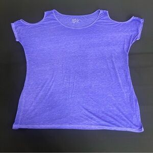 Marc New York Women's Violet  purple Cold Shoulder Tee. Tshirt. Size XL